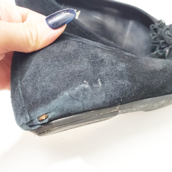 🌼 FS/NY French Sole New York Suede Pom Pom Flat - Picture 2 of 5